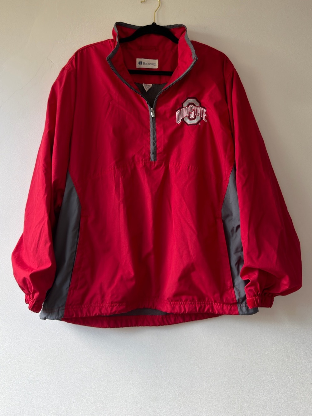 Holloway Ohio State Buckeyes Red and Gray Quarter Zip Pullover Size Large